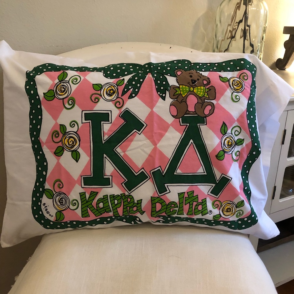 Kappa Delta decorative pillowcase.  Standard size